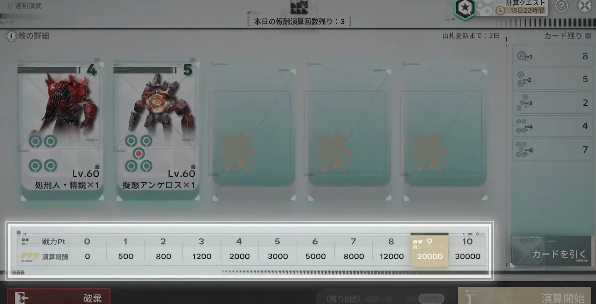 選剣演武の簡易詳細