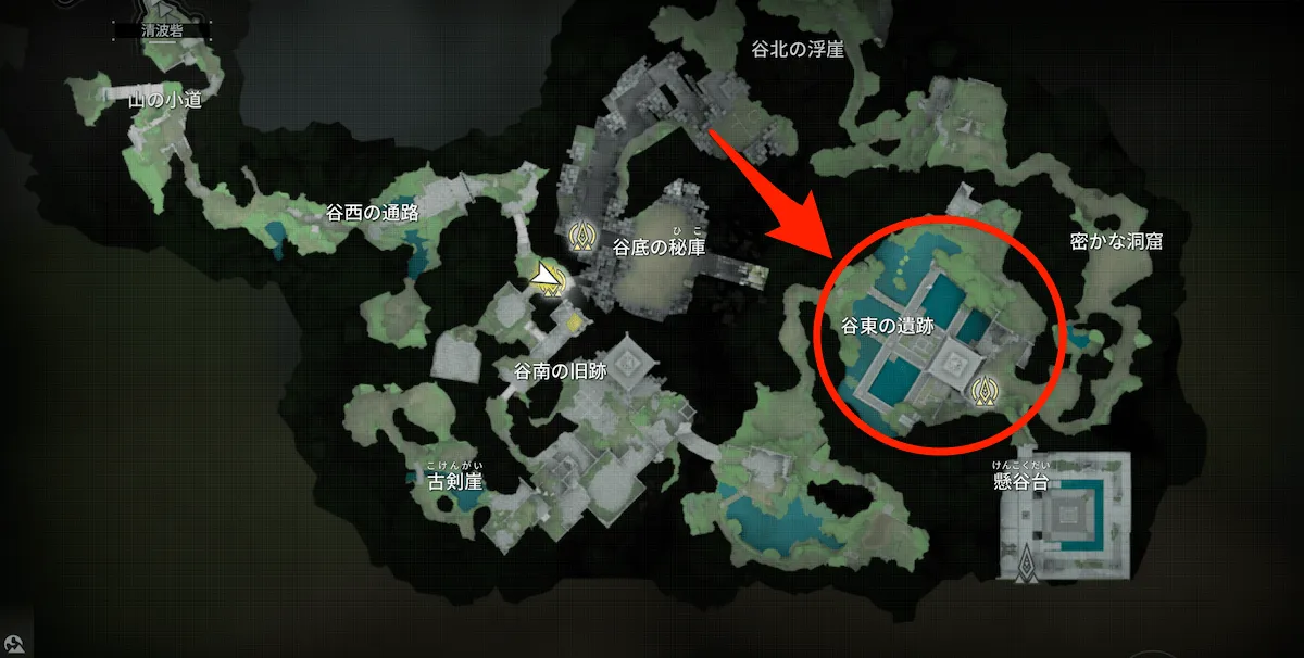 蔵剣谷 谷東の遺跡