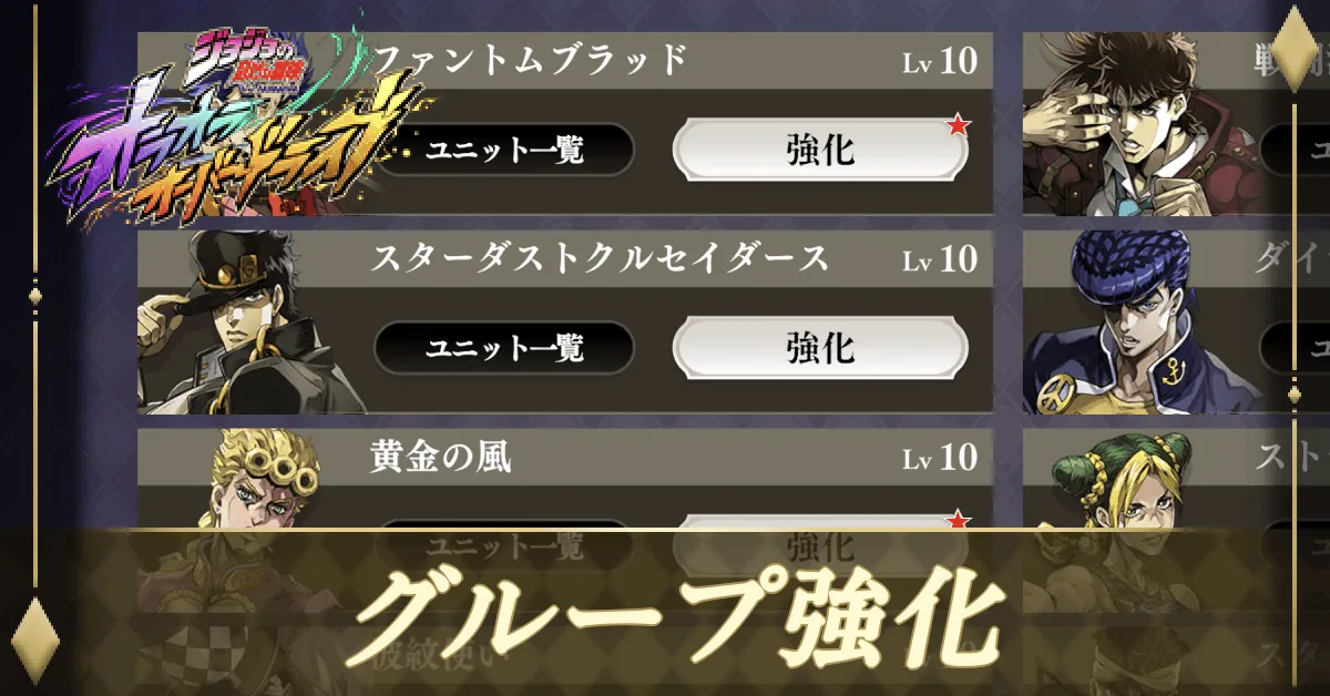 グループ強化の上限とやり方
