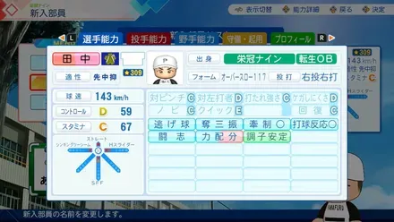 田中将大のステータス