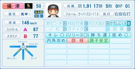 攝津正のステータス画像