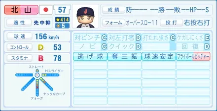 北山亘基のステータス画像