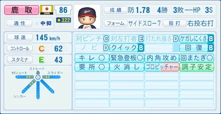 鹿取義隆のステータス画像