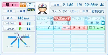 建山義紀のステータス画像