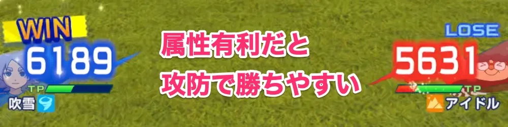 属性有利だと攻防で勝ちやすい