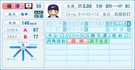 攝津正のステータス画像