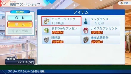 高級ブランドショップの指輪