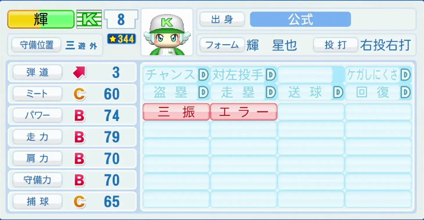 輝星也のステータス画像