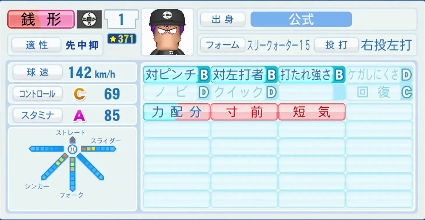 銭形乱蔵のステータス画像