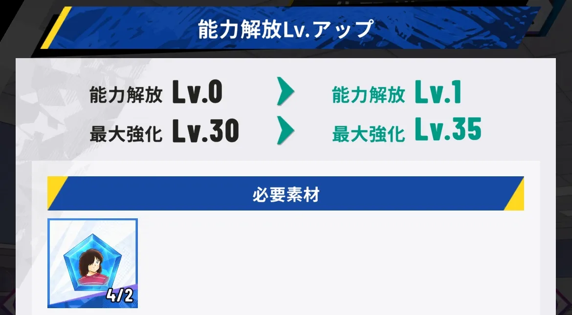 能力解放でレベル上限が解放