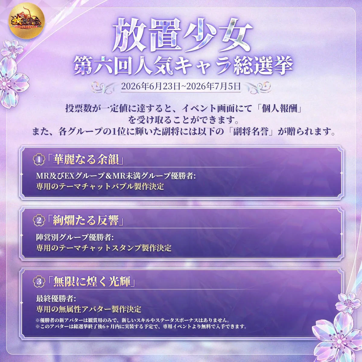放置総選挙概要