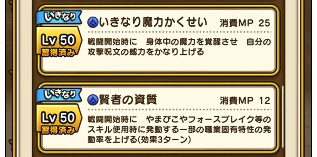 いきなりスキルの詳細