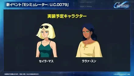 Eシミュレーター：U.C.0079登場キャラ