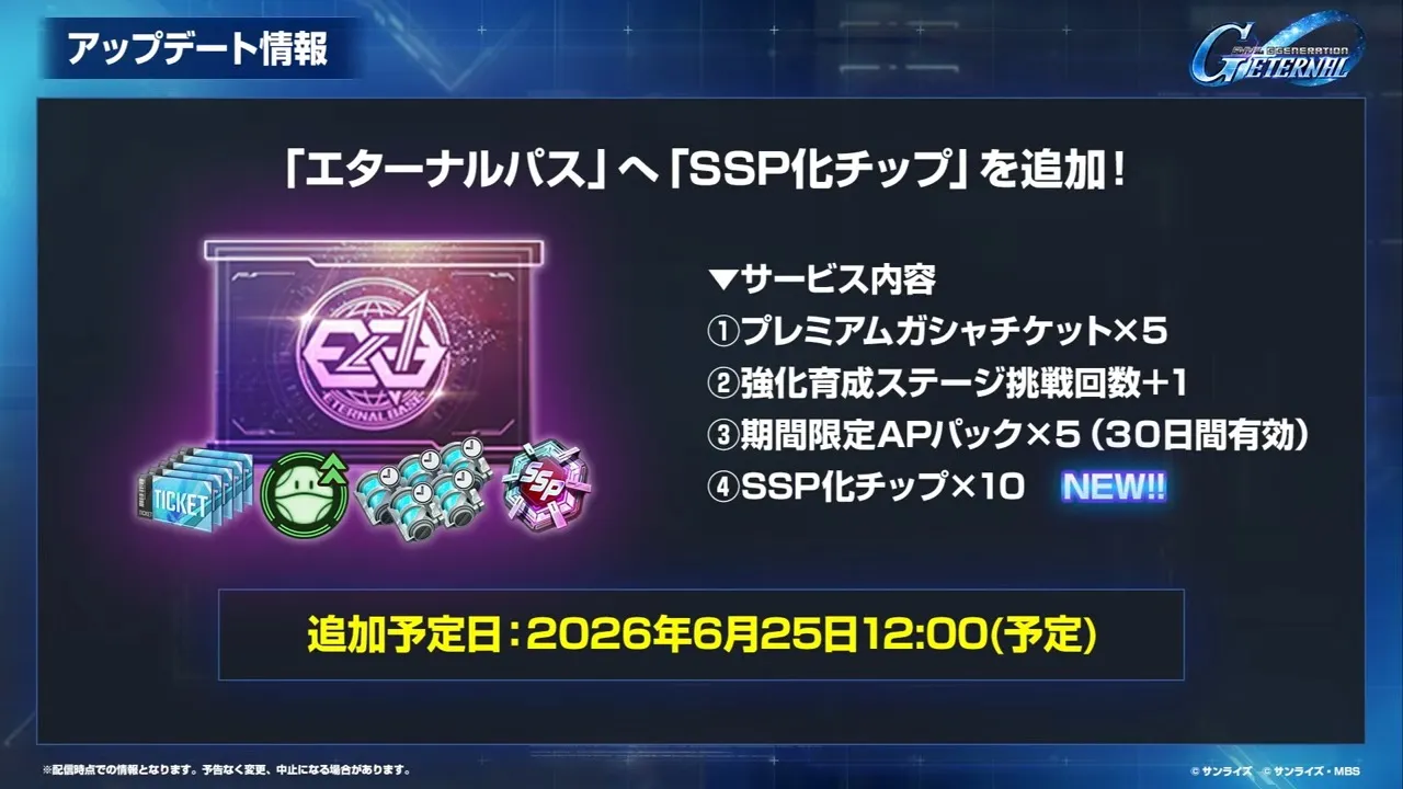 エターナルパスにSSP化チップが追加