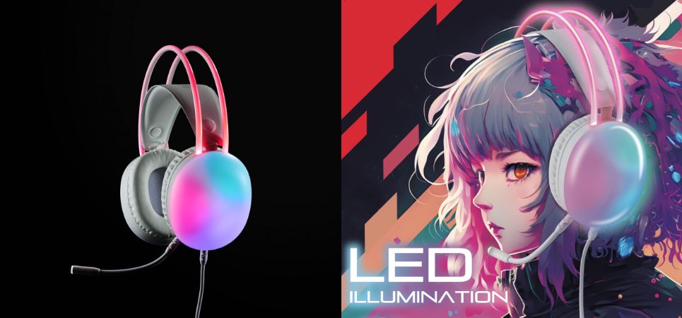 グラデーションに光るLEDライトで気分も上がる！自分だけのゲーミング空間を完成させるLEDハウジングゲーミングヘッドセットを新発売