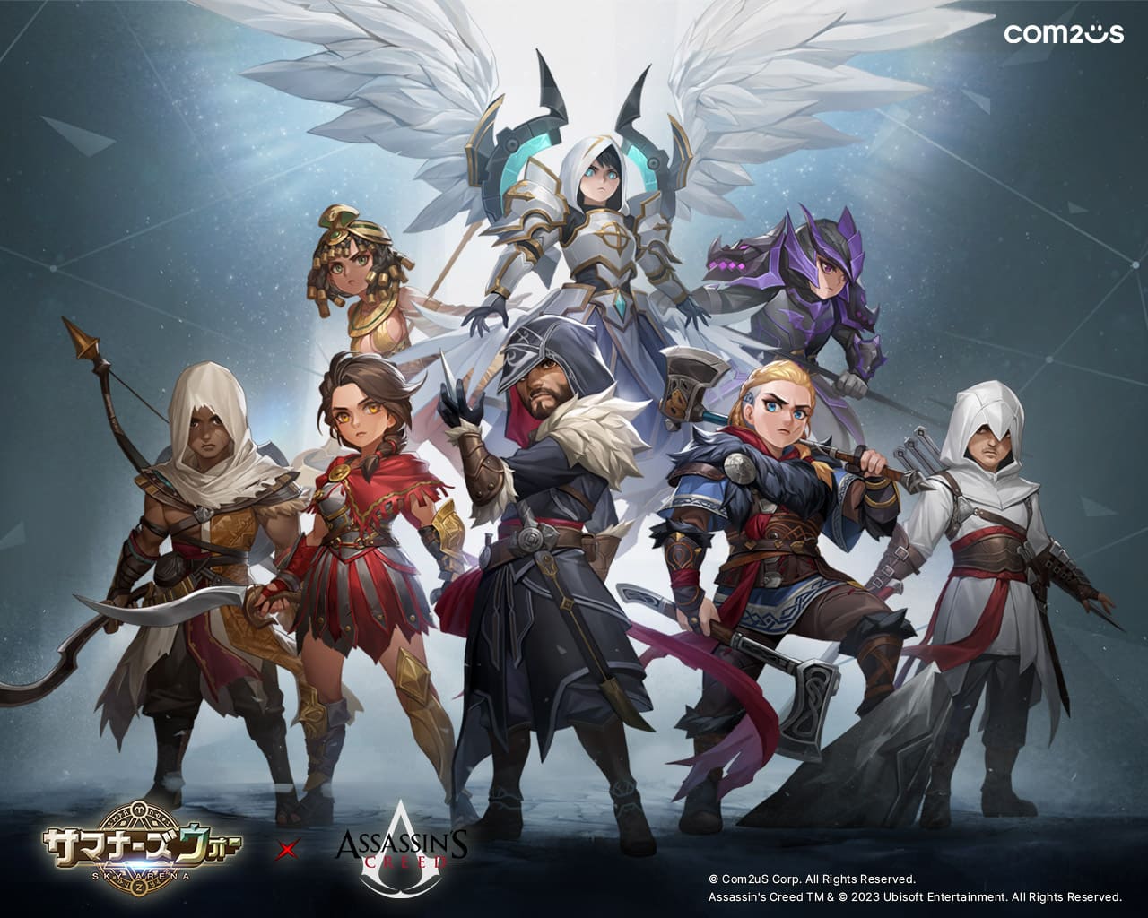 『サマナーズウォー: Sky Arena』×『アサシン クリード』コラボアップデートを前日に控え、ティザーイラスト公開!