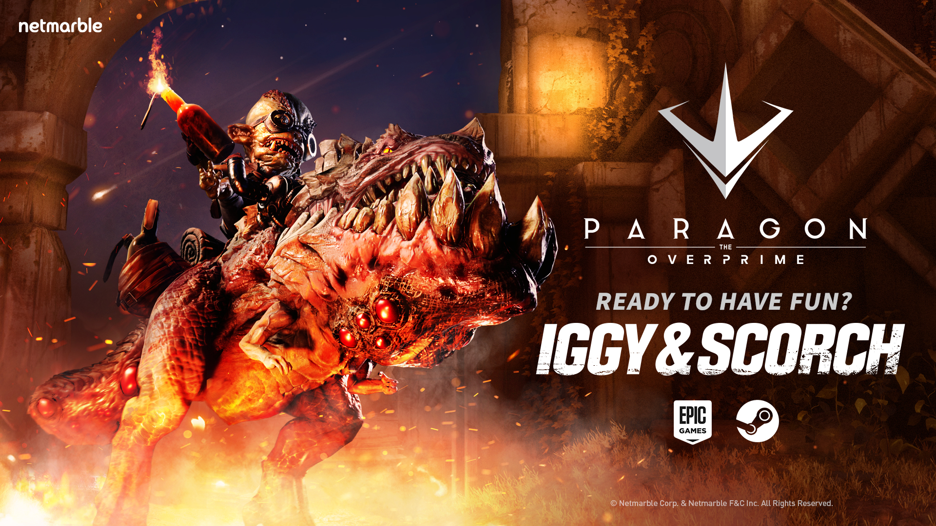 ネットマーブルの3D TPS MOBA最新作『PARAGON：THE OVERPRIME(パラゴン：ジ・オーバープライム)』、新ヒーロー「イギー＆スコーチ」が登場！