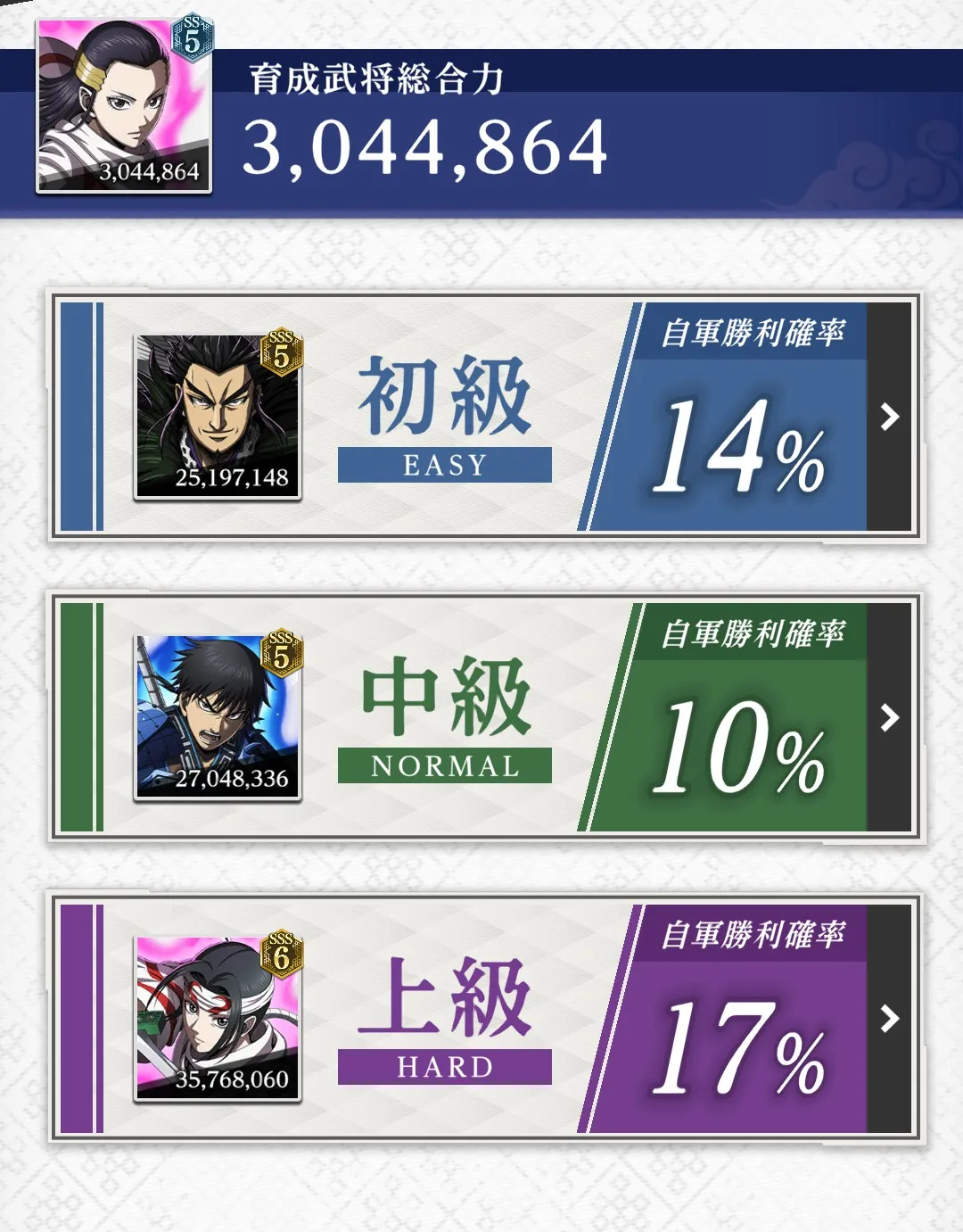 挑戦画面