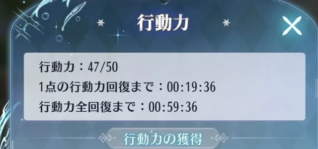 行動力が回復する