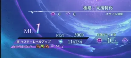 MSPを消費してマスターレベルを上げる