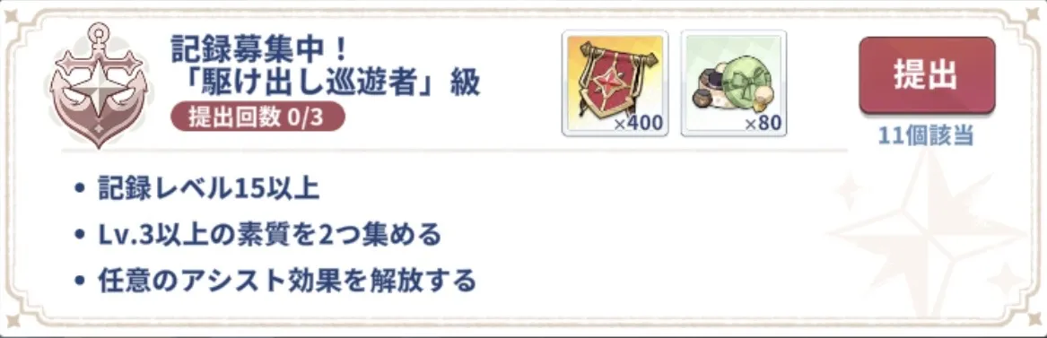 駆け出し巡遊者級
