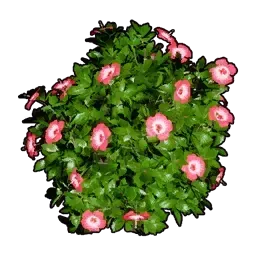 模型の花が咲いている茂みA画像