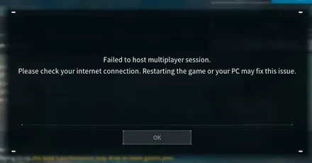 Failed to Host Multiplayer Session