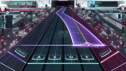 レーンを移動するスライドノーツ