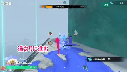 道なりに進んで山を登る