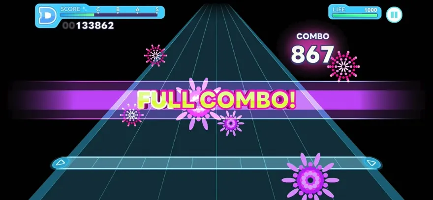 FULL COMBOを達成した画面