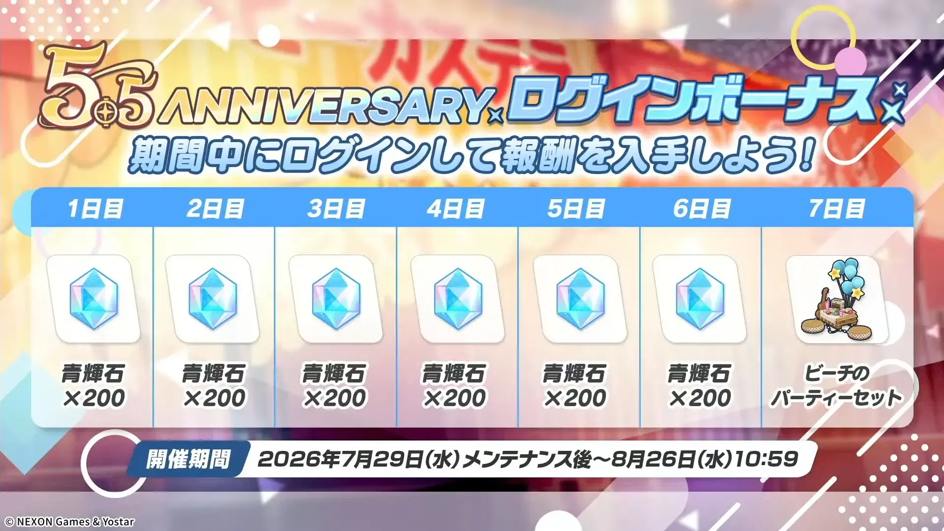 5.5周年ログインボーナス