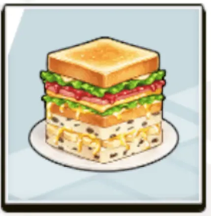 二段重ねのサンドイッチ画像