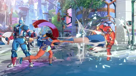 コミック調のアートスタイルで描かれる対戦格闘アクション