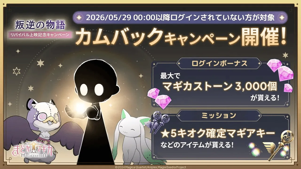 カムバックキャンペーン開催