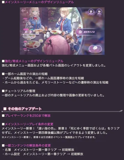 最新のバージョンアップデート情報