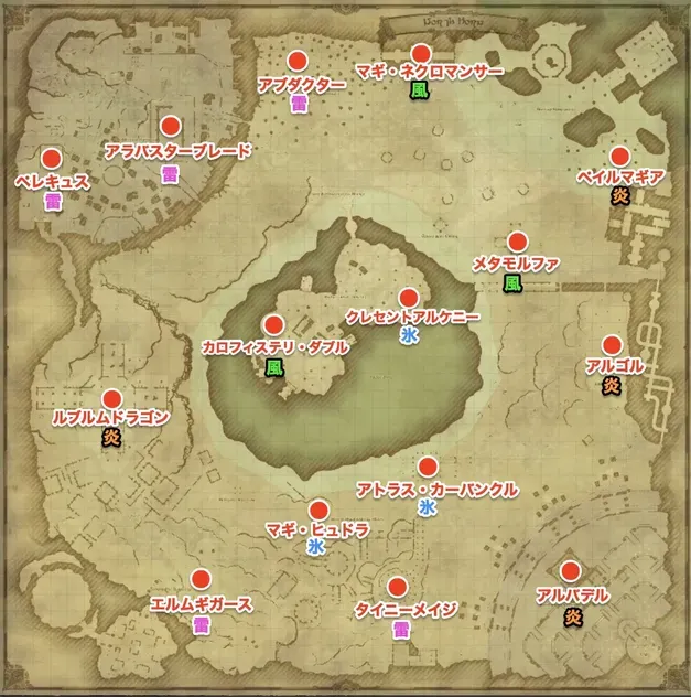 北征編：分布図と弱点