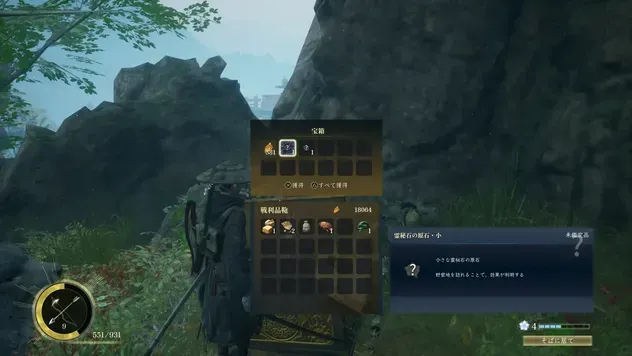 霊秘石の原石を入手する