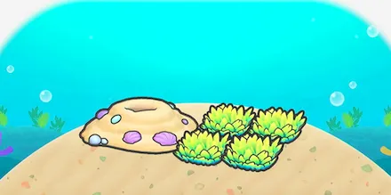 砂いっぱいの海底の草むら画像