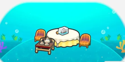 船を眺めてティータイム画像