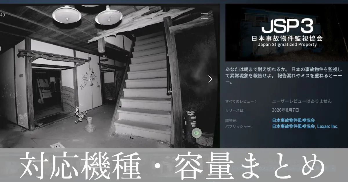 対応機種(プラットフォーム)と容量まとめ