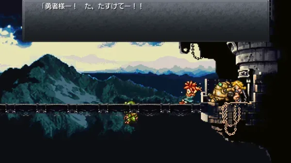 橋から落ちかけている恐竜人