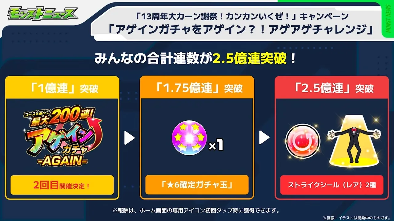 アゲインガチャ2回目が開催