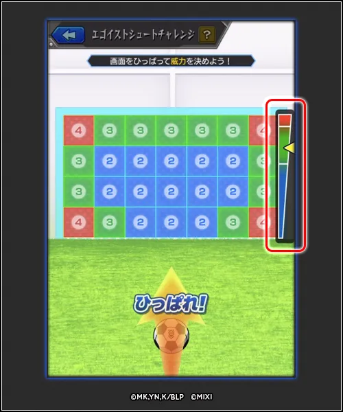 シュートの威力を決める