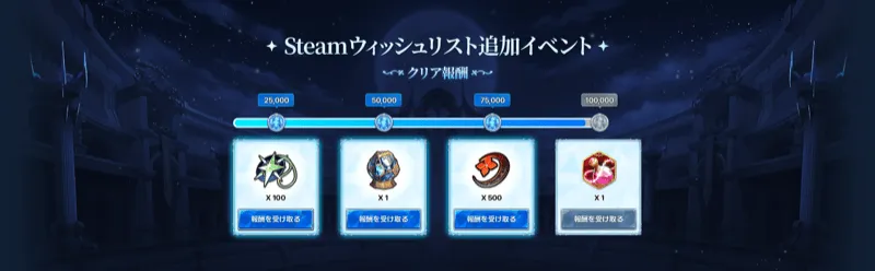 Steamウィッシュリスト追加イベント