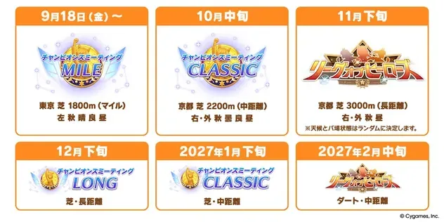対戦レースイベントスケジュール