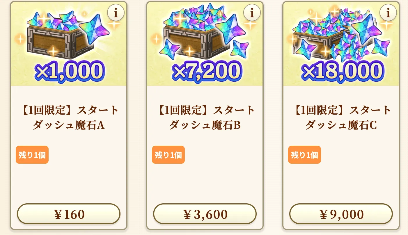 スタートダッシュ魔石