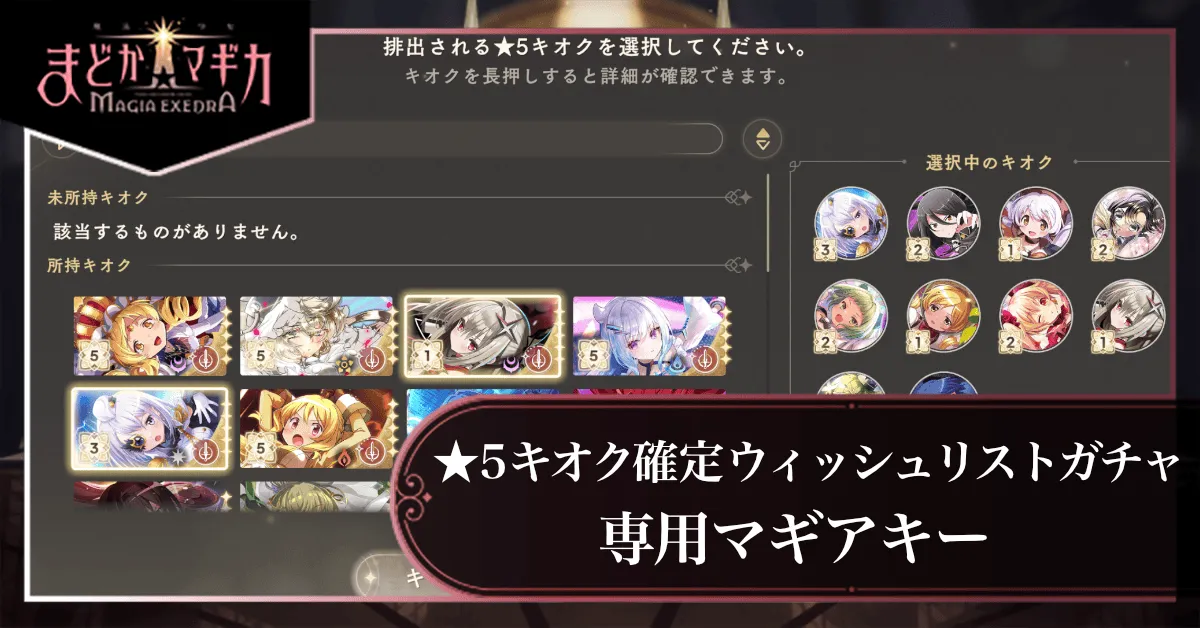 ★5キオク確定ウィッシュリストガチャ
