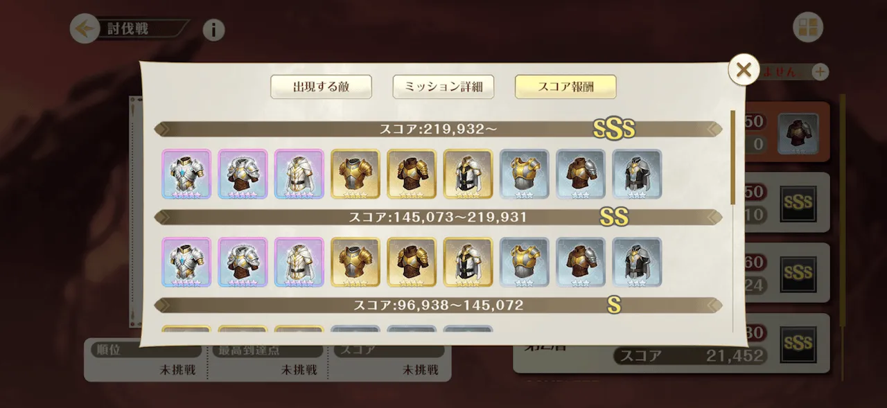 ガルスドロップ装備品