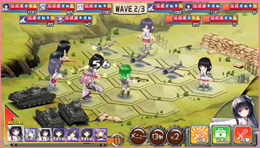 萌え戦 プレイ画面