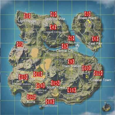 荒野行動の全体マップ